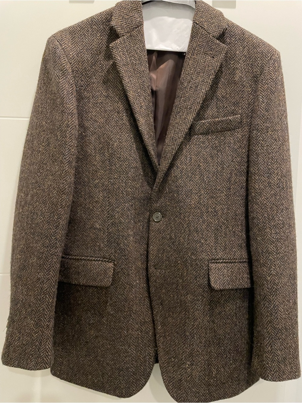 Brown Herringbone Wool Sport Coat Blazer